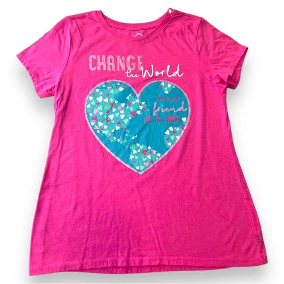 wonder nation Tops - Wonder Nation change The World Tee Pink